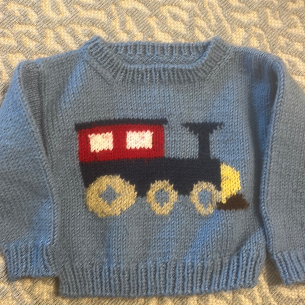 Boys Train Engine Wool Sweater (2T)